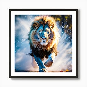 Lion Running Art Print