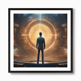 Man Standing In Front Of A Portal Art Print