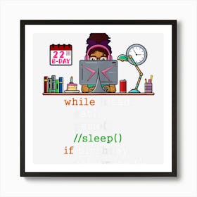 Womens 22nd Birthday I Video Gamers & Coder I Eat Game Sleep Art Print