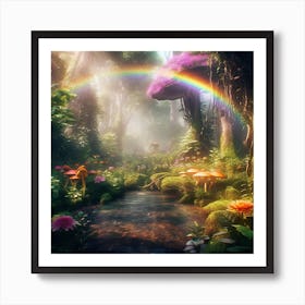 Rainbow In The Forest 2 Art Print
