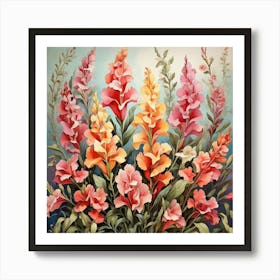 Flower Motif Painting Snapdragon Art Print 0 Art Print