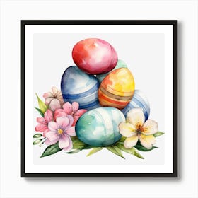 Watercolor Easter Eggs 3 Art Print