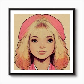Ashley In Pink Square Art Print