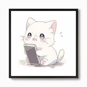 Cute Kawaii Cat Art Print