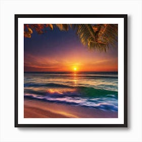 Sunset On The Beach 313 Art Print