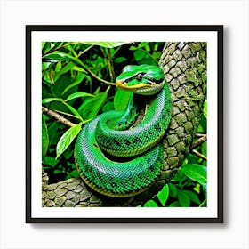 Green Tree Snake 1 Art Print