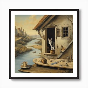 Cat In The House Art Print