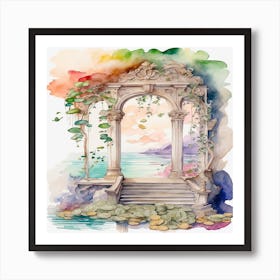 Watercolor Of An Archway Art Print