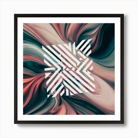 Geometric Pattern Of Shapes And Lines Stencil And Abstract Art Print Art Print