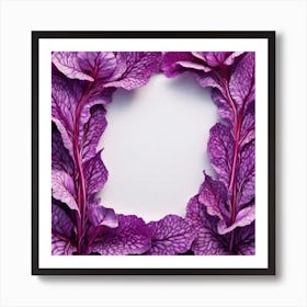 Purple Cabbage Leaves Frame Art Print