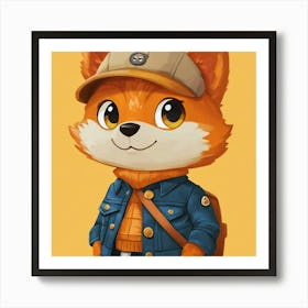 Charming Adventurer: Portrait of a Stylish Fox Art Print