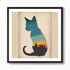 Cat Silhouette Art Print