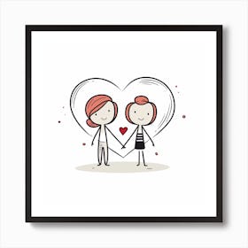 Couple Holding Hands Art Print