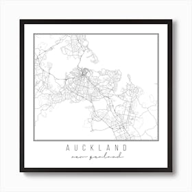 Auckland New Zealand Street Map Art Print