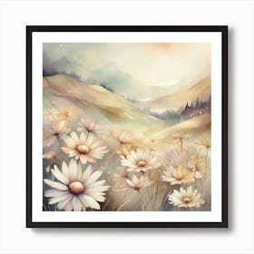 Daisies In The Mountains Art Print