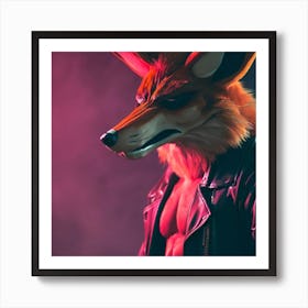 dark 80s coyote Art Print