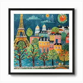 Kids Travel Illustration Paris 3 Art Print