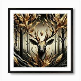 Deer In The Forest 3 Art Print