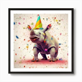 Birthday Rhino 1 Art Print