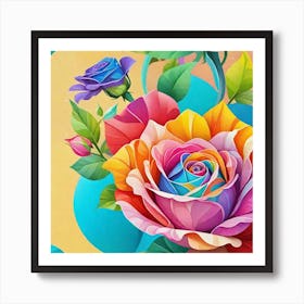 Colorful Roses Poster