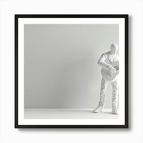 3d Rendering Of A White Man With A Guitar Art Print