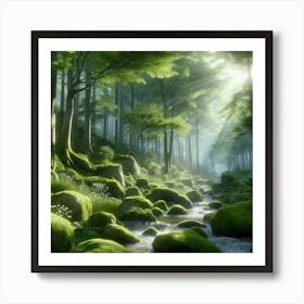 Mossy Forest 16 Art Print