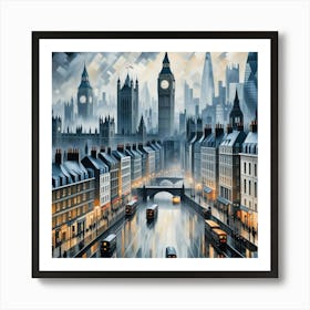 London Foggy Art Print