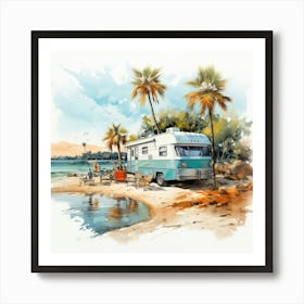 Rv By The Beach Art Print