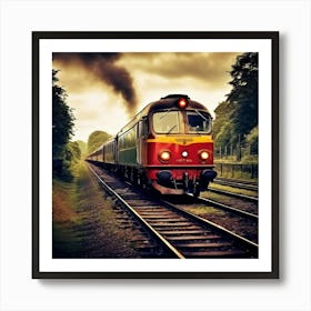 Transportation Railway Transport Rail Track Chemin De Fer Train Britain Signal Yellow Red (4) Art Print