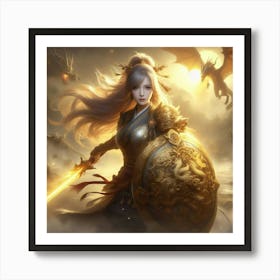 Chinese Girl With Sword Art Print