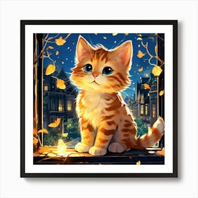 Cuteness Overload Action Dynamic Pose Cartoon Beautiful Mail Art On Cracked Paper Markers Drawing Art Print