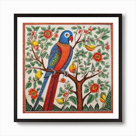 Parrot On A Tree Art Print