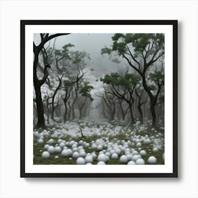 White Forest Art Print