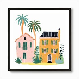 House And Palms Art Print