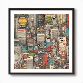 Cityscape Of Tokyo Art Print