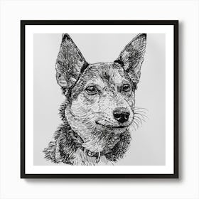 Canaan Dog Line Sketch 4 Art Print