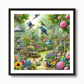 Bird Garden 1 Art Print