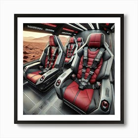 Mars Dominion Transit Rover Crimson Storm Seats Art Print