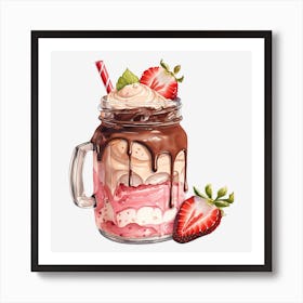 Strawberry Milkshake 2 Art Print