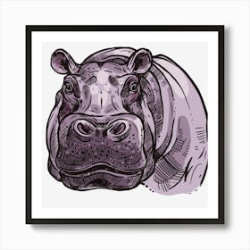 Hippopotamus Animal Wildlife Hippo Art Print