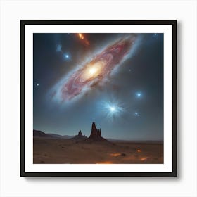 Galaxy In The Desert Art Print