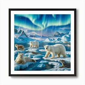 Polar Bears In The Arctic 1 Art Print