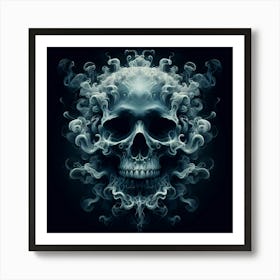 Skull With Smoke 1 Art Print