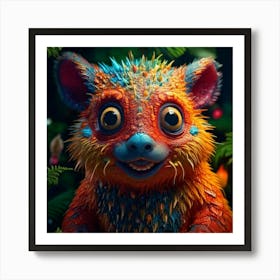 Firefly Photorealistic, Hyper Detailed, Funny, Creature, Colorful, Whimsical, Imaginative, Vibrant, (9) Art Print