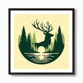 Deer silhouette 2 Art Print