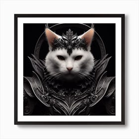 Cat In Armor 3 Art Print