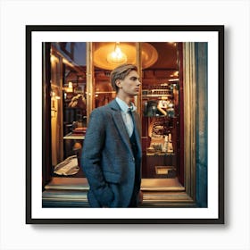 Firefly Young Spanish Man In A Retro Shop Window Scene 90449 Art Print