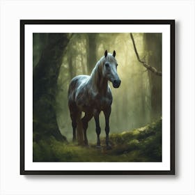 Horse In The Forest Art Print