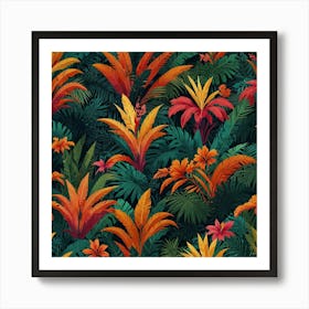 Seamless Tropical Pattern 1 Art Print