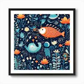 Playful And Whimsical A Pattern Featuring Whimsical Creatures Playful Patterns And A Touch Of Mag 83495671 (2) Art Print